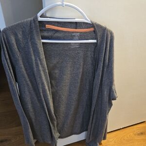 Danskin Women's Heather Gray Open Front Cardigan